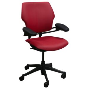 Humanscale Freedom Used Mid Back PU Leather Task Chair, Lipstick Red