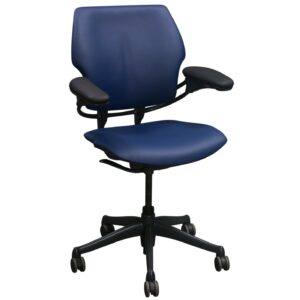 Humanscale Freedom Used Mid Back PU Leather Task Chair, Ocean Blue