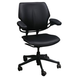 Humanscale Freedom Used Mid Back PU Leather Task Chair, Satin Black