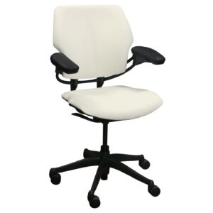 Humanscale Freedom Used Mid Back PU Leather Task Chair, Snow White