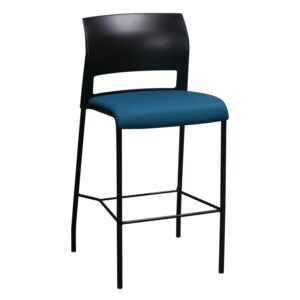 Steelcase Move Used Stool, Cyan Blue and Black