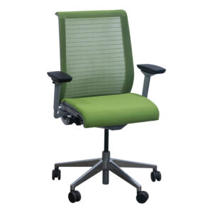 Steelcase Think Used Mesh Back Task Chair w Aluminum Base, Green Apple