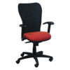 Via Used Black Mesh High Back Ergonomic Task Chair with Flip Arms, Poppy Orange