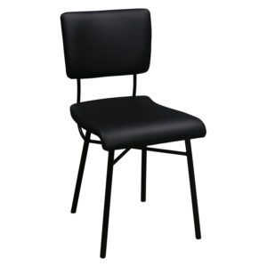 HD Buttercup Used PU Leather Side Chair, Satin Black