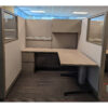 Steelcase Answer 6x6 Used Cubicle w Clear Glass, Taupe