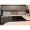 Steelcase Used Laminate Bullet U-Shaped Desk Set w Airtouch Bridge, Maple