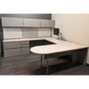 Steelcase Used Laminate Bullet U-Shaped Desk Set w Airtouch Bridge, Maple