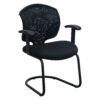 Global Upholstery Used Mesh Back Sled Base Side Chair, Black