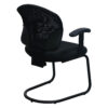 Global Upholstery Used Mesh Back Sled Base Side Chair, Black