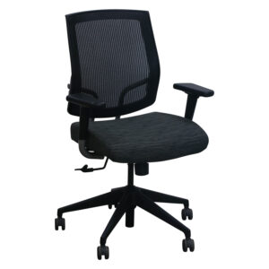 SitOnIt Focus Used Black Mesh Task Chair, Line Pattern Seat