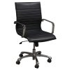 Used Faux Leather Conference Chair, Black