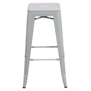 Tabouret Used Metal 30 In Stacking Barstool, White