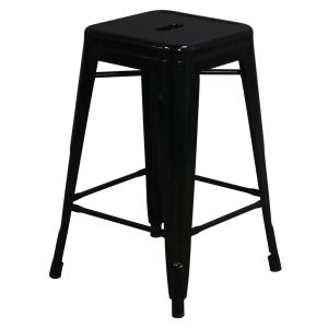 Tabouret Used Metal Stacking Chair, Black