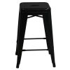 Tabouret Used Metal 24 In Stacking Chair, Black