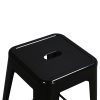 Tabouret Used Metal 24 In Stacking Chair, Black