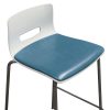 Allermuir Used White Stack Stool, Textured Vinyl Blue Seat