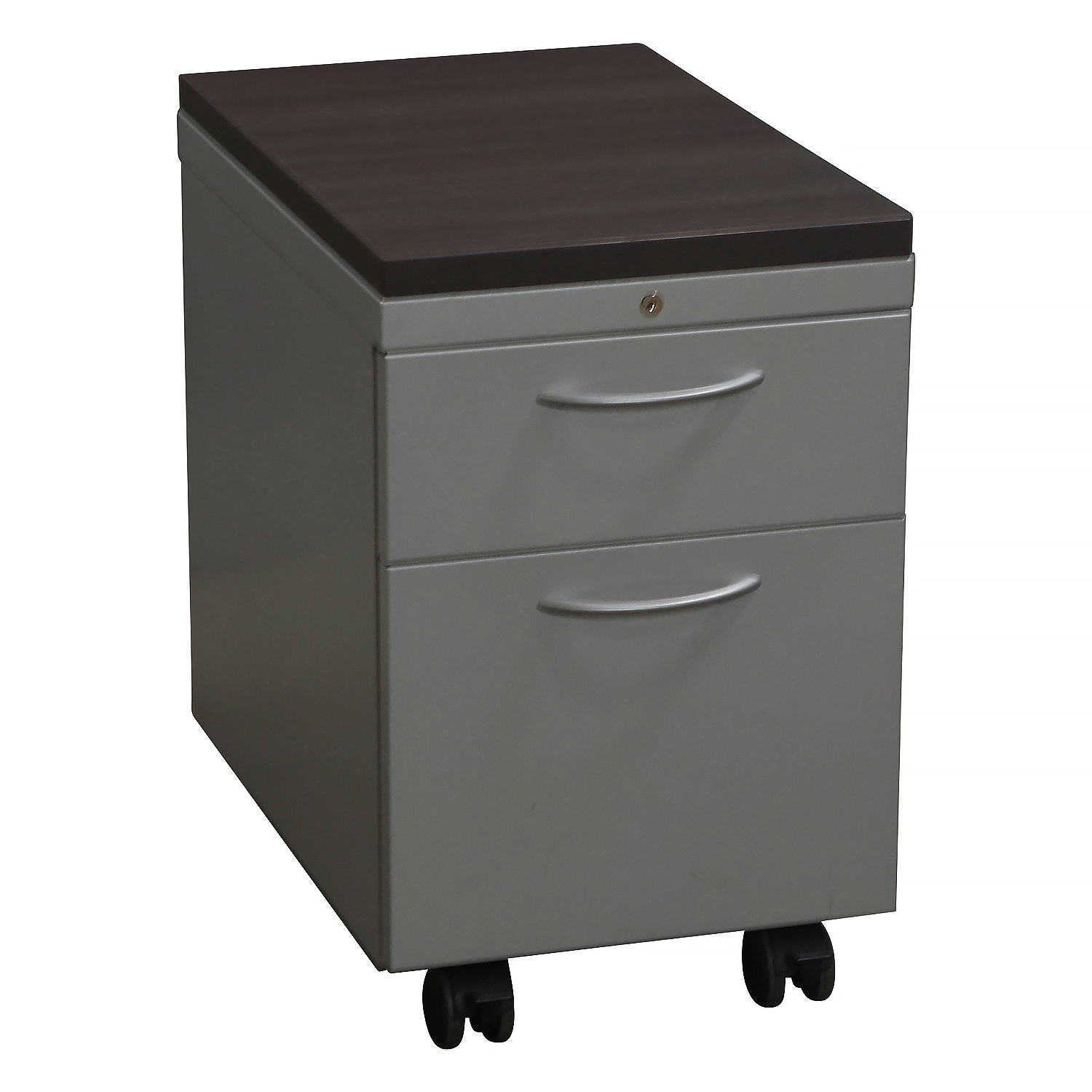 Allsteel Used Box File Mobile Pedestal w Gray Laminate Top, Silver