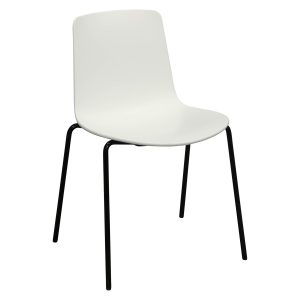 Steelcase Coalesse Lottus Used Stack Chair, White and Black