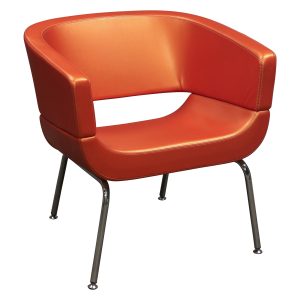 Allermuir Lola Used Vinyl Guest Chair, Tangerine Orange