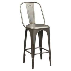 Restoration Hardware Used Metal Stool, Gray