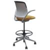 Steelcase Cobi Used Mesh Stool with Fixed Arms and White Frame, Yellow