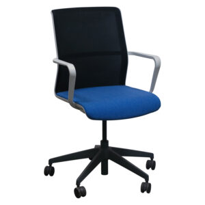 Allermuir Senator Circo Used Black Mesh Back Conference Chair, Blue