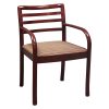 Knoll Used Mahogany Wood Side Chair w Ladder Back, Multicolored Seat