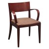 Knoll Used Mahogany Wood Side Chair, Multicolored Seat
