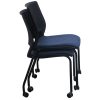 SitOnIt Lumin Used Mobile Stack Chair, Dark Blue and Black