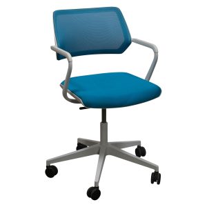 Steelcase QiVi Used Mesh Conference Chair, Turquoise
