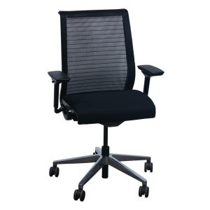 Steelcase Think Used Mesh Back Task Chair w Aluminum Base, Black