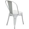 Used Metal Stacking Chair, White