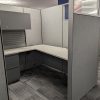 8x6 Haworth Used Cubicle w Glass, Gray