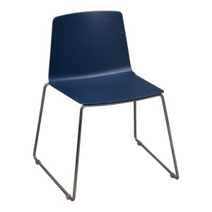 Allsteel Vicinity Side Used Stack Chair, Dark Blue