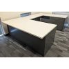 Haworth 36x72 Used U-shaped Desk with Modesty Panel Right Return, Gray