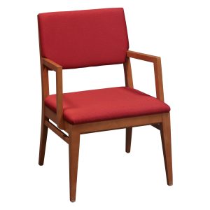 OFS Used Cherry Wood Side Chair, Red Orange