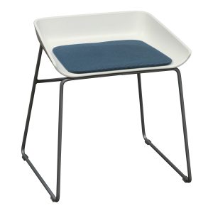 Steelcase Turnstone Used Scoop Low Stool, White and Blue