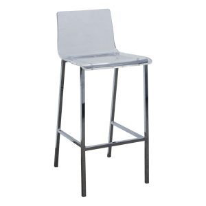 Used Clear Stool w Chrome Frame