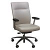 Bernhardt Used Leather High Back Conference Chair, Gray