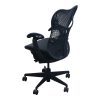 Herman Miller Mirra Used Graphite Mesh Back Task Chair, PU Satin Black Leather Seat
