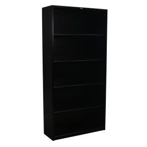 Hon Used 5 Shelf 71"H Metal Bookcase, Black