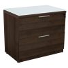 Manhattan 2 Drawer 36 in Laminate Lateral File with Glass Top, Truffle