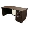 Manhattan 30x66 Single Pedestal Laminate Desk, Truffle