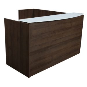 Manhattan L-Shape Reception Desk 30×72 24×42 Laminate Left Return, Truffle