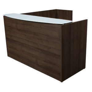 Manhattan L-Shape Reception Desk 30x72 24x42 Laminate Right Return, Truffle