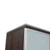 Manhattan 36 in Laminate 2 Drawer Lateral File with Glass Door Hutch, Truffle