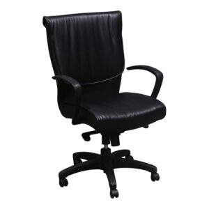Trendway Used Faux Leather Conference Chair, Black
