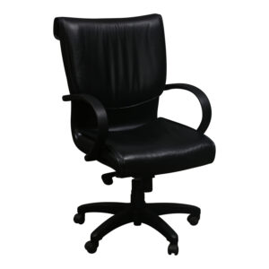 Trendway Used Faux Leather Conference Chair, Black
