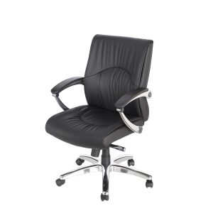 Friant New Madison Mid Back Leather Conference Chair, Black