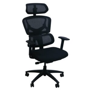 Alistair with Headrest by Inside Job Mesh Back Task Chair, Black
